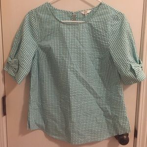 Crown & Ivy Crown and Ivy Gingham Checkered Top